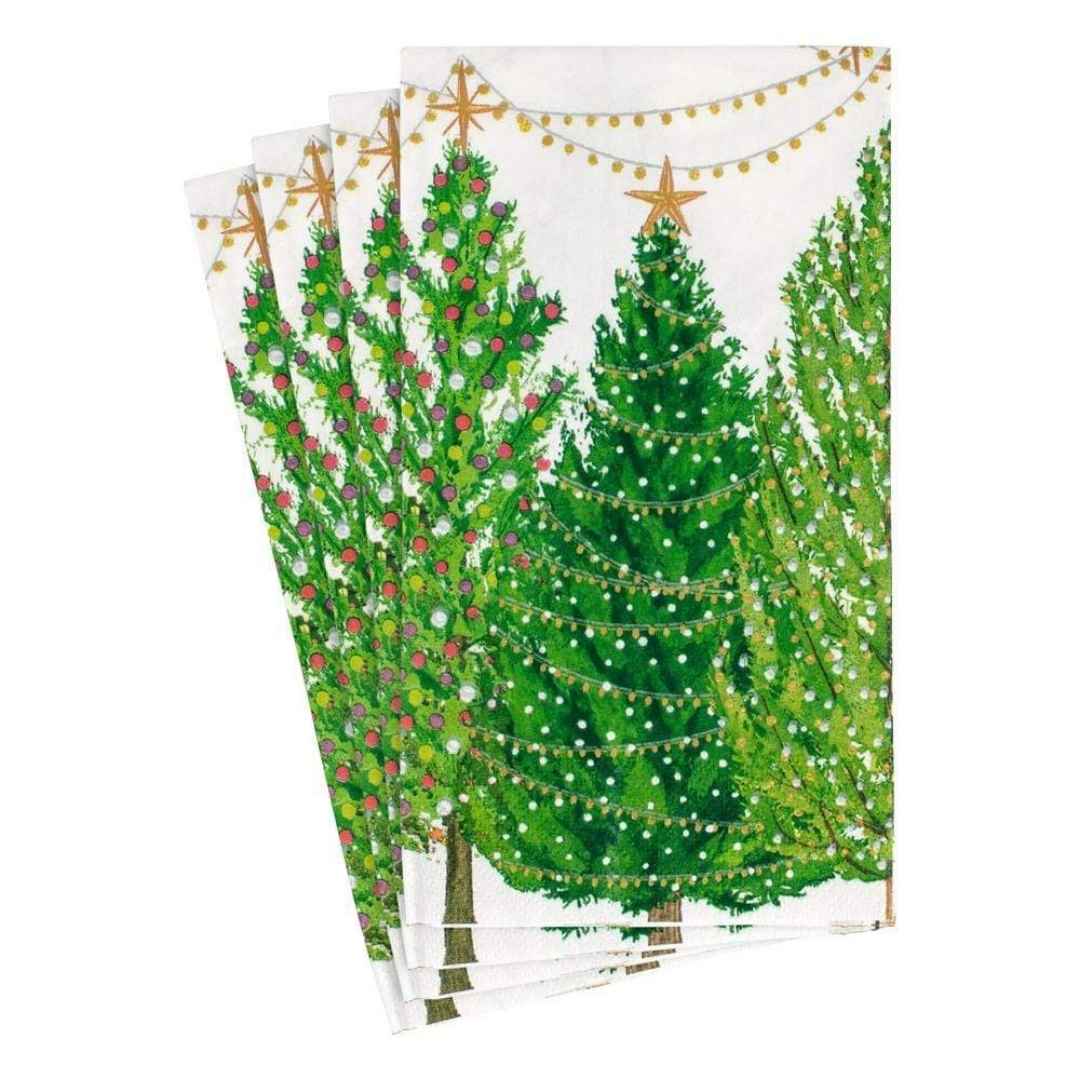 CHRISTMAS TREES WITH LIGHTS GUEST TOWEL - CASPARI - Compralo en CorinneRegalos.com