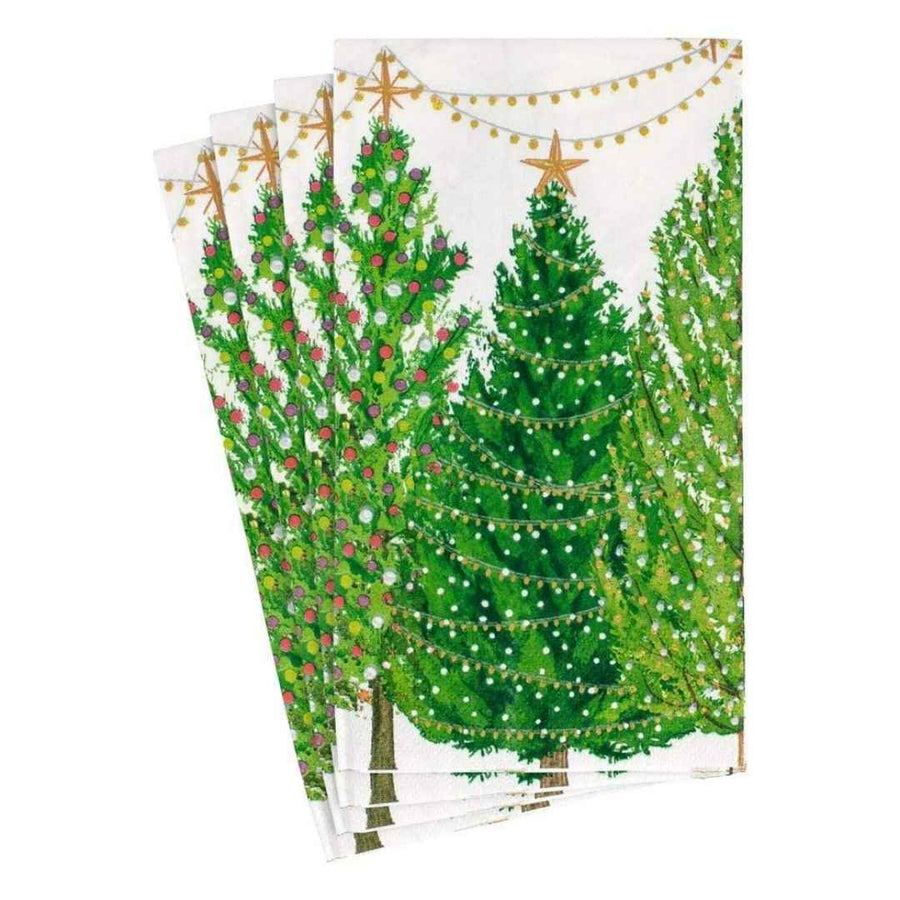 CHRISTMAS TREES WITH LIGHTS GUEST TOWEL - CASPARI - Compralo en CorinneRegalos.com