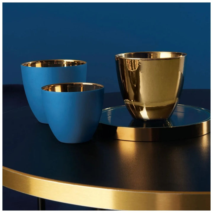 LANTERN BLUE INSIDE GOLD SHINY D. 72 CM H 65