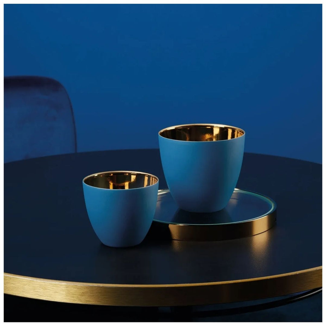 LANTERN BLUE INSIDE GOLD SHINY D. 72 CM H 65