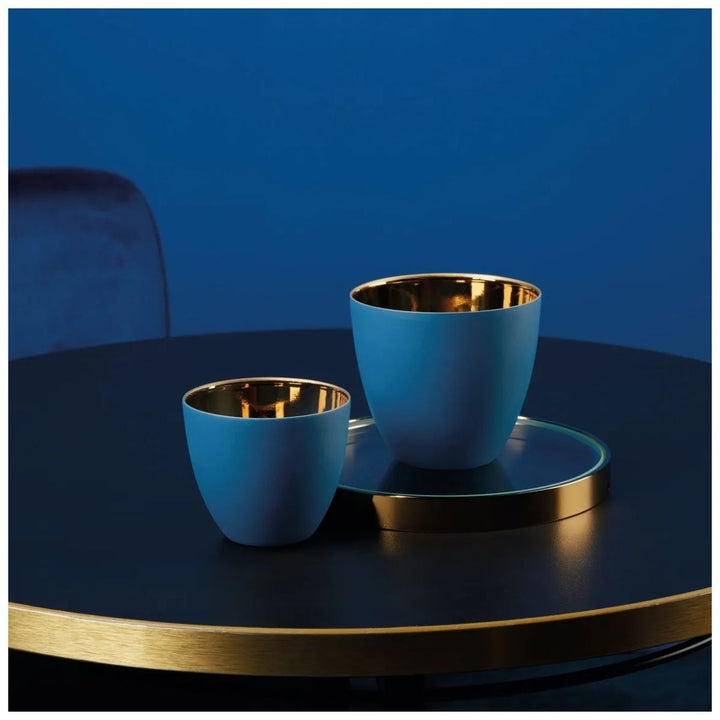 LANTERN BLUE INSIDE GOLD SHINY D. 72 CM H 65