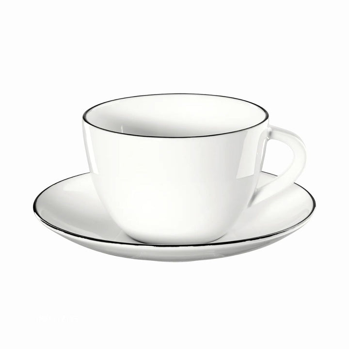 TAZA DE CAFE CON PLATO LINEA NEGRA