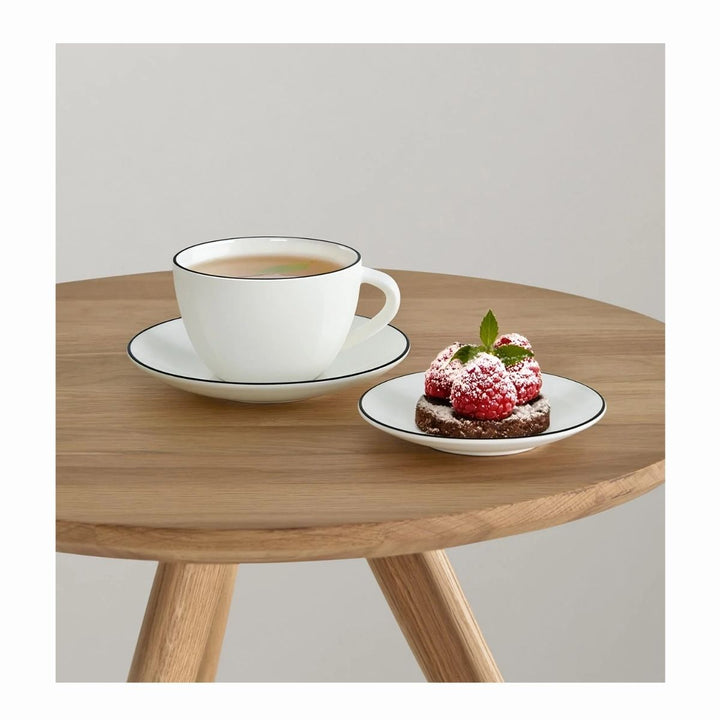 TAZA DE CAFE CON PLATO LINEA NEGRA