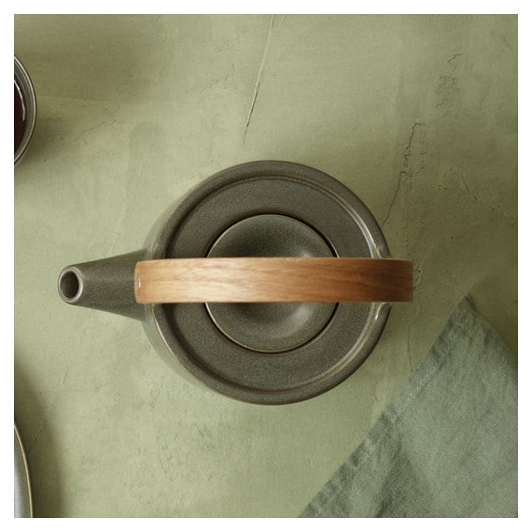 TEA POT WITH WOODEN HANDEL GRANDE COPPA NORI 1L