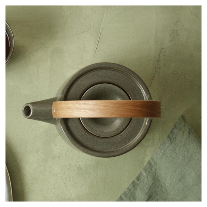 TEA POT WITH WOODEN HANDEL GRANDE COPPA NORI 1L