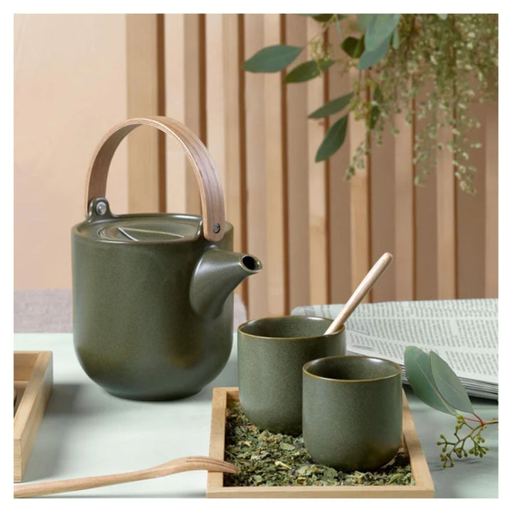 TEA POT WITH WOODEN HANDEL GRANDE COPPA NORI 1L