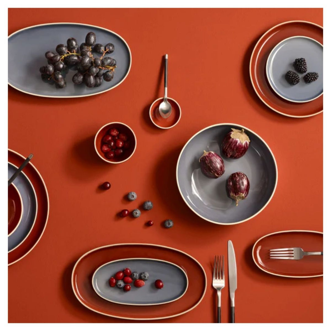 plate, oval, sepia