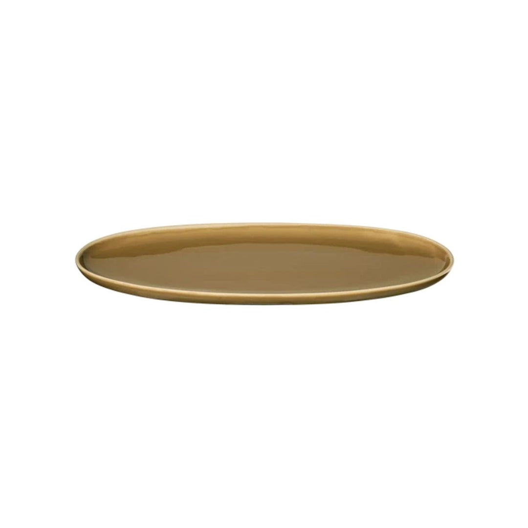 plate, oval, mocha