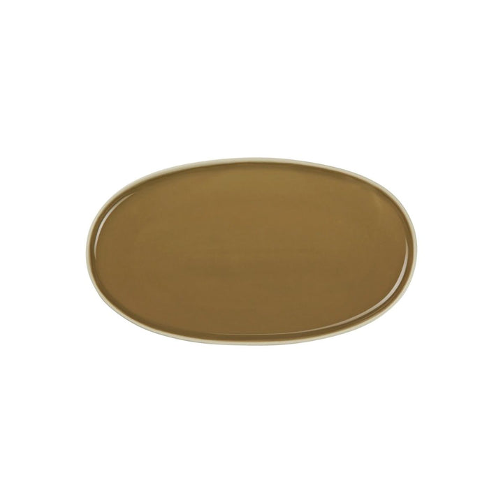 plate, oval, mocha