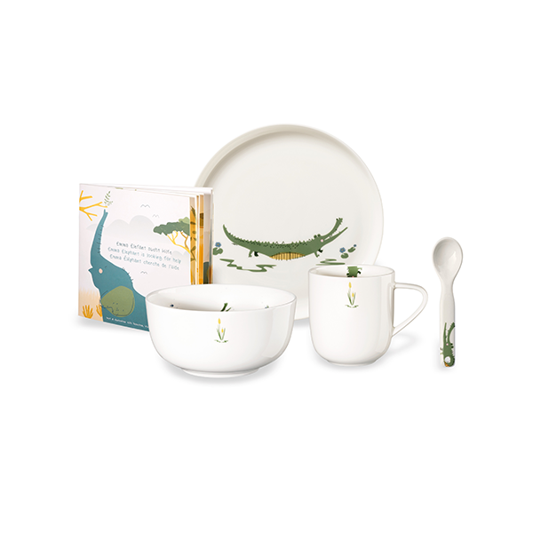 SET OF 5 PCS KIDS TABLEWARE CROCO CROCO - ASA SELECTION - Compralo en CorinneRegalos.com