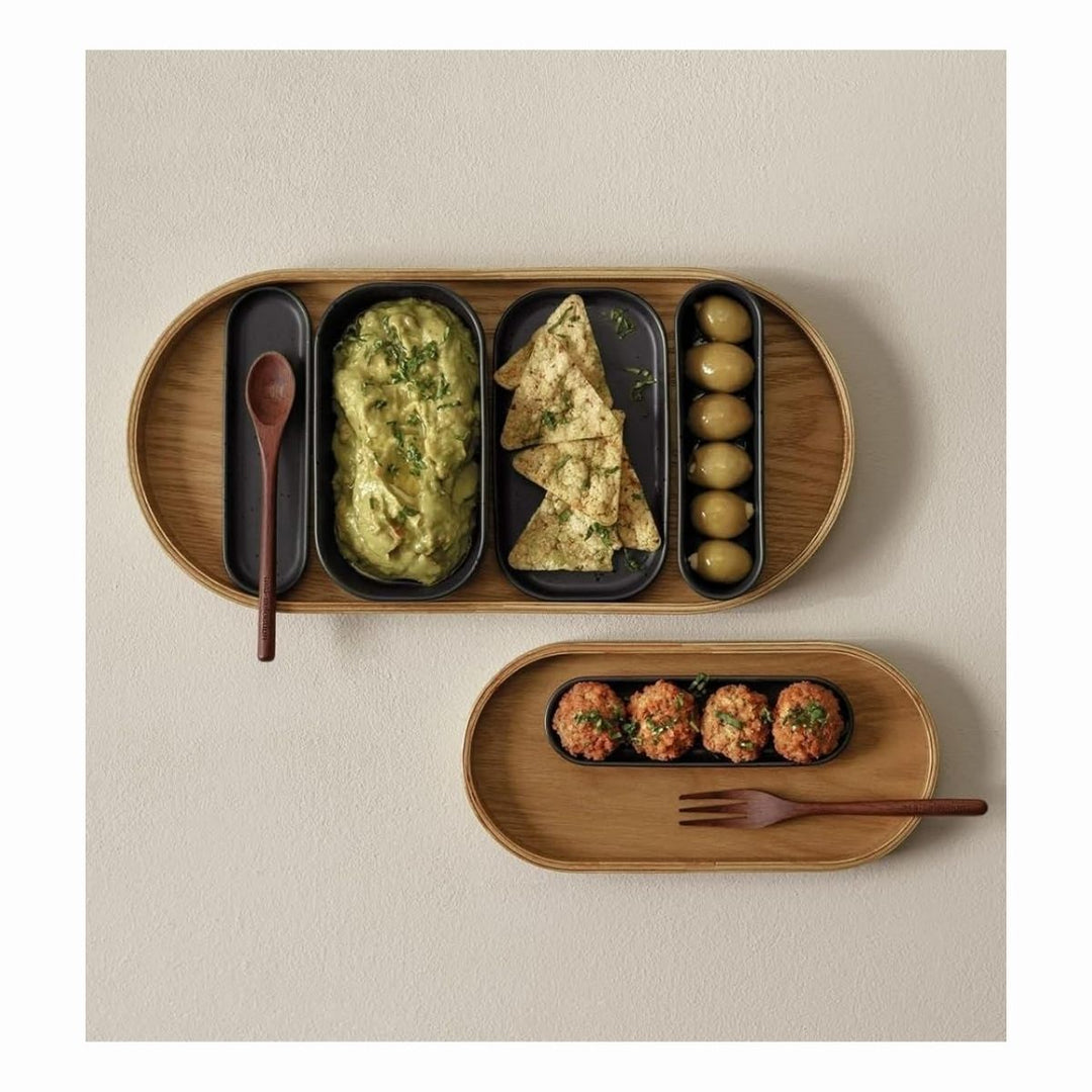WOODEN TRAY, OVAL 44 X 22,5 CM, H. 2,4 CM