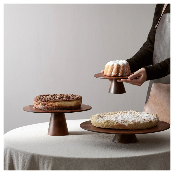 FOOD STAND D. 29 CM, H. 11,5 CM, ACACIA