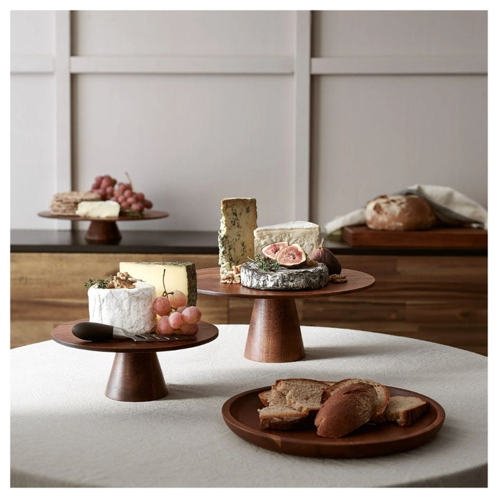FOOD STAND D. 29 CM, H. 11,5 CM, ACACIA