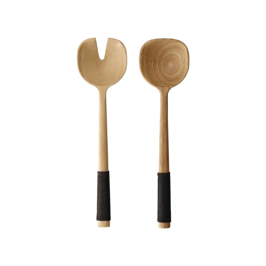 WOOD SALAD SERVERS WITH BLACK NYLON HANDLE 24 CM - ASA SELECTION - Compralo en CorinneRegalos.com