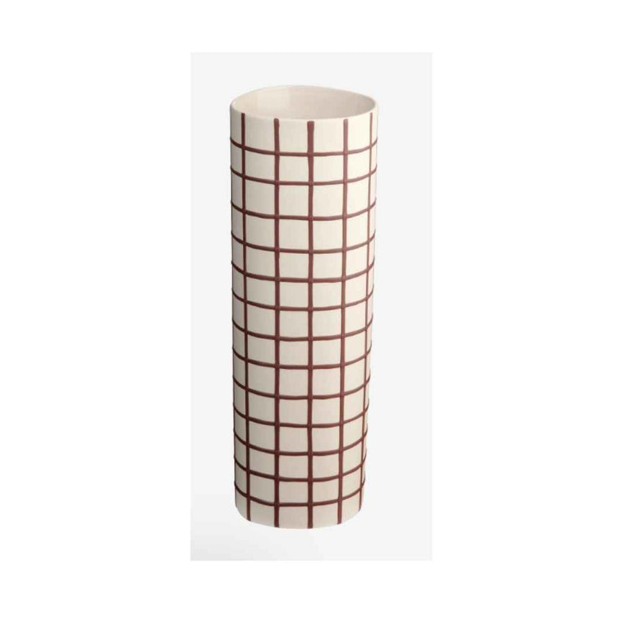 VASE, BORDEAUX SQUARES D. 8 CM, H. 25 CM - ASA SELECTION - Compralo en CorinneRegalos.com