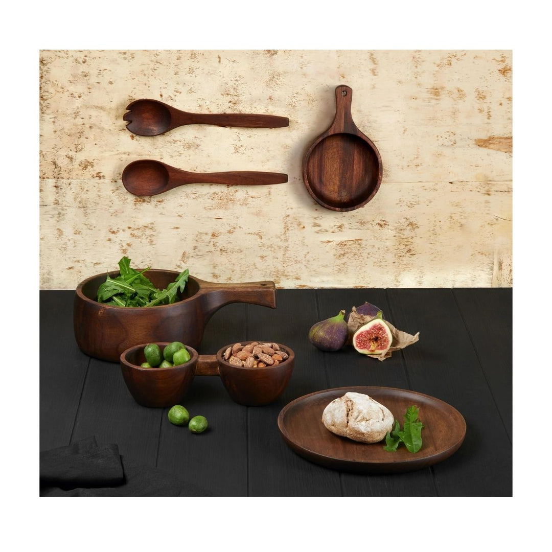 WOODEN BOWL WITH HANDLE 225 X 145 CM H. 56 CM ACACIA