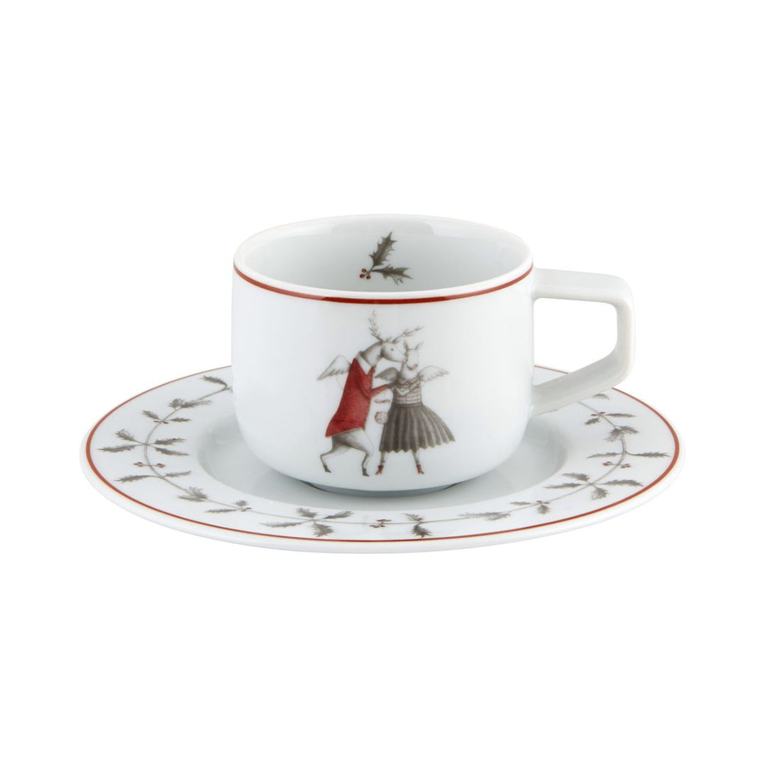TAZA CAFÉ Y PLATILLO PARA BAILAR NOEL