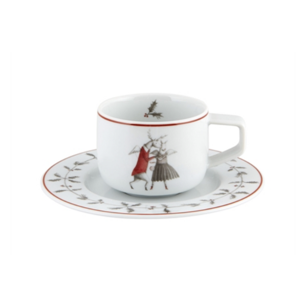 TAZA CAFÉ Y PLATILLO PARA BAILAR NOEL - VISTA ALEGRE - Compralo en CorinneRegalos.com