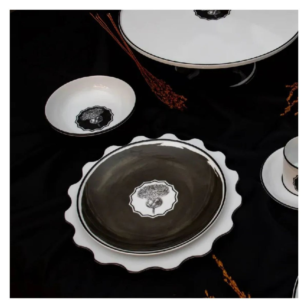 Plato de Postre negro herbariae