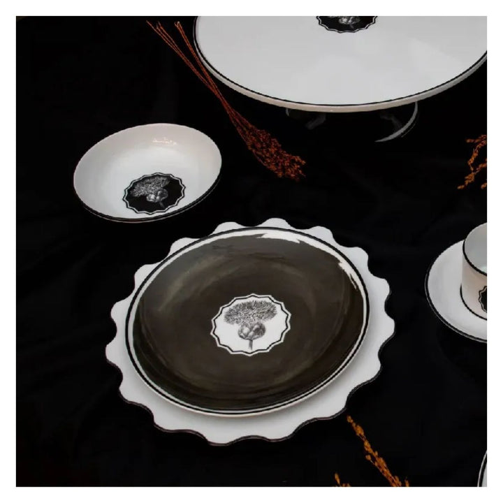 Plato de Postre negro herbariae