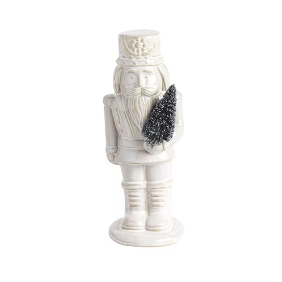 SMALL WHITE CERAMIC NUTCRACKER - MUD PIE - Compralo en CorinneRegalos.com