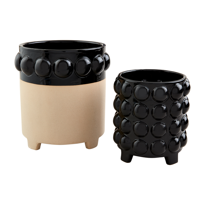 BLACK BEAD FLOWER POT SET - MUD PIE - Compralo en CorinneRegalos.com