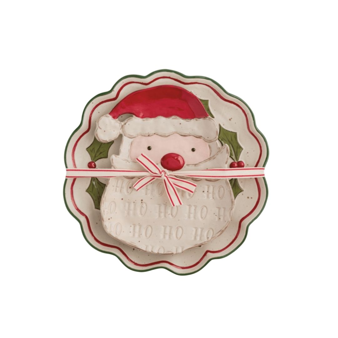 CANDY SANTA NESTED PLATTER - MUD PIE - Compralo en CorinneRegalos.com