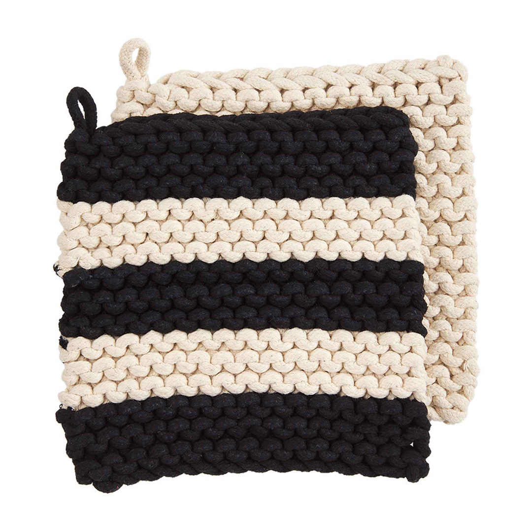 MULTI STRIPE POT HOLDER SET - MUD PIE - Compralo en CorinneRegalos.com