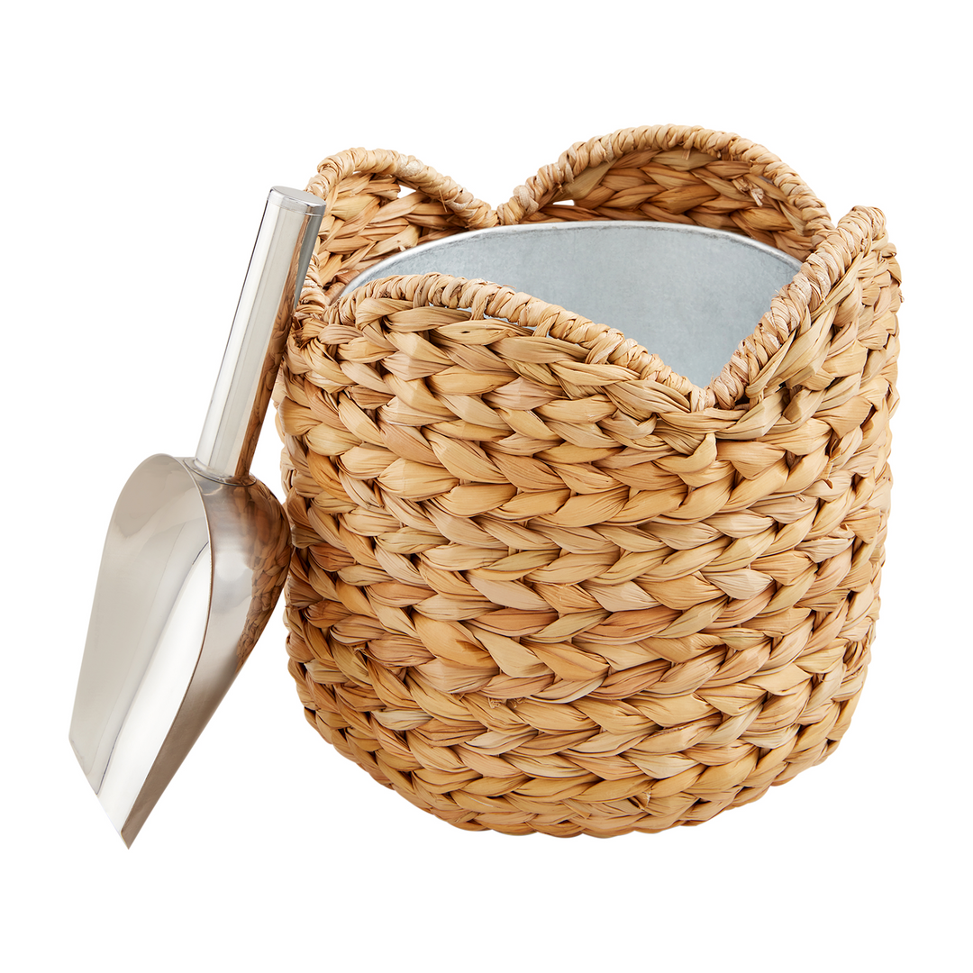 WOVEN SCALLOP ICE BUCKET SET - MUD PIE - Compralo en CorinneRegalos.com