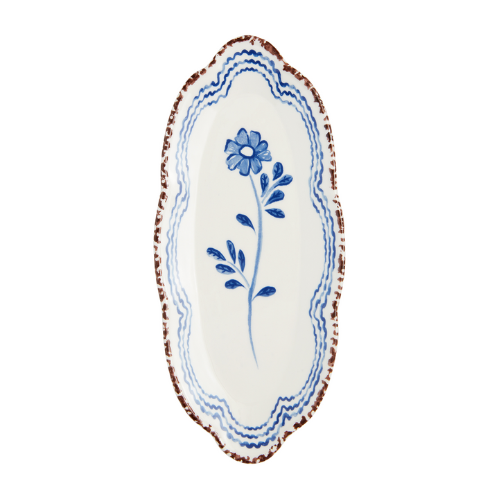 THREE BLUE FLORAL EVERYTHING PLATE - MUD PIE - Compralo en CorinneRegalos.com