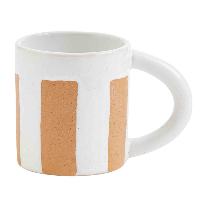 STRIPE TERRACOTTA MUG - MUD PIE - Compralo en CorinneRegalos.com