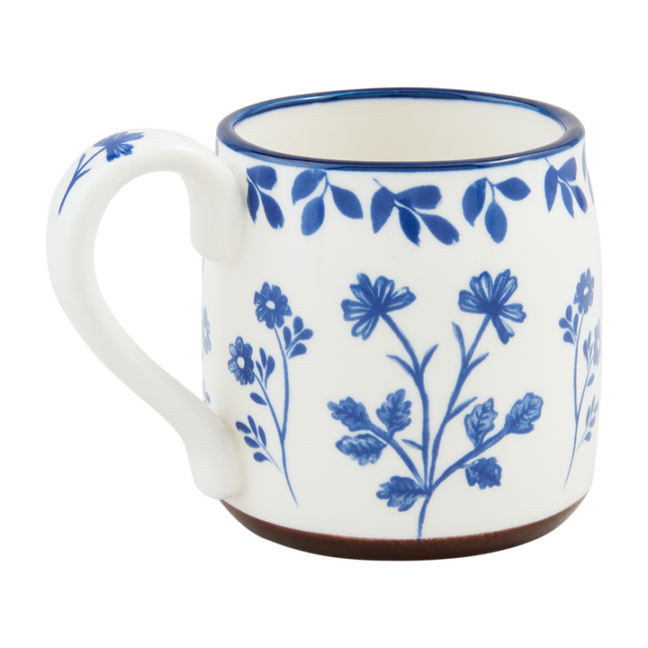 ALL OVER BLUE FLORAL MUG - MUD PIE - Compralo en CorinneRegalos.com