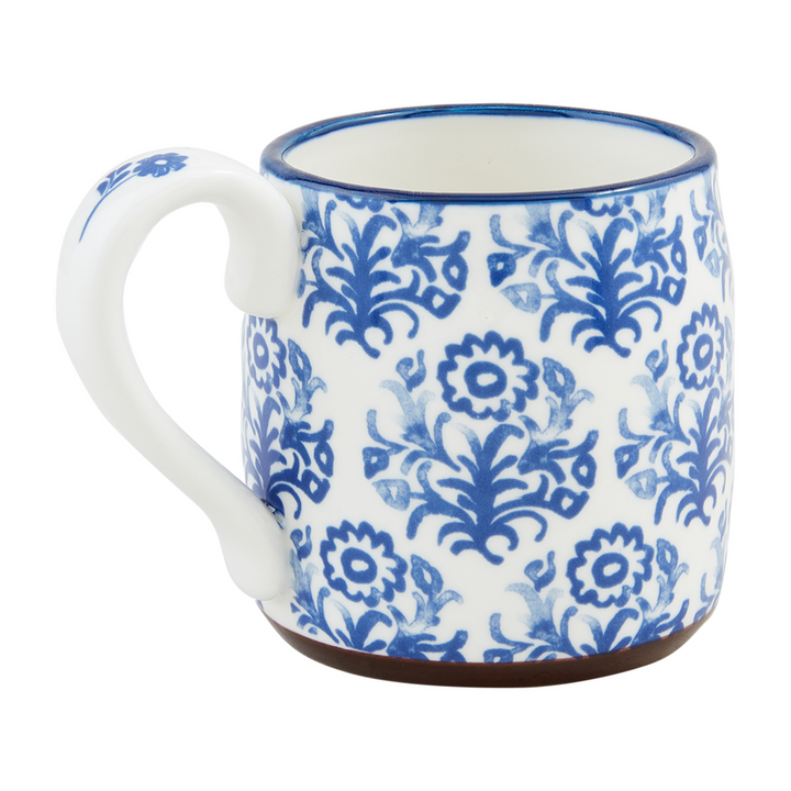 VINE RIM BLUE FLORAL MUG - MUD PIE - Compralo en CorinneRegalos.com