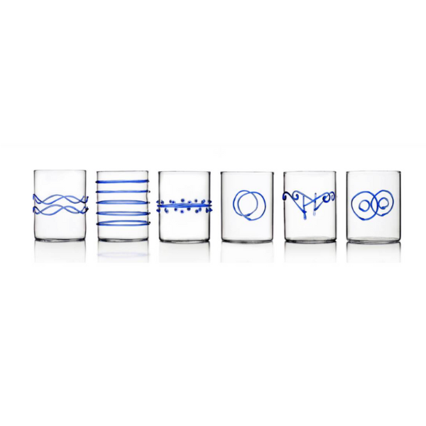 DECO BLUE 6PCS WATER ASSORTED