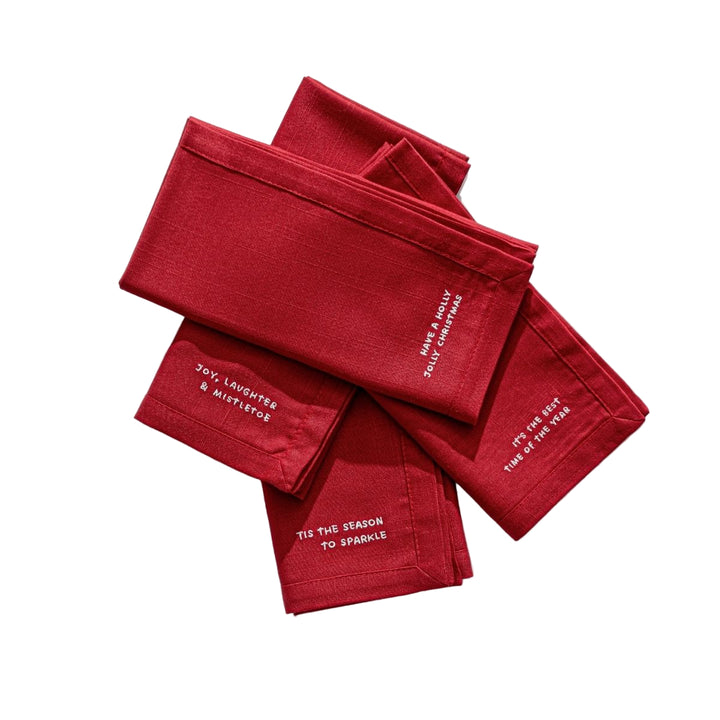 HOLLY JOLLY NAPKIN SET - LA FILATURA - Compralo en CorinneRegalos.com