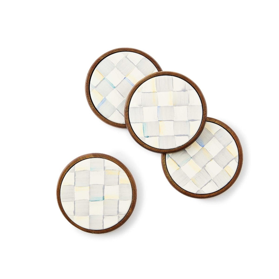 STERLING CHECK ENAMEL COASTERS, SET OF 4 - MACKENZIE-CHILDS - Compralo en CorinneRegalos.com