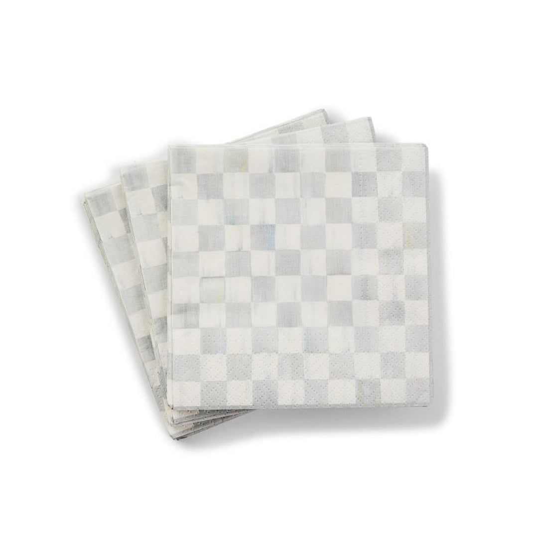STERLING CHECK COCKTAIL PAPER NAPKINS - MACKENZIE-CHILDS - Compralo en CorinneRegalos.com