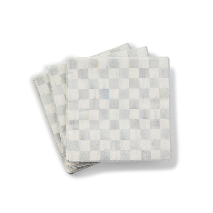 STERLING CHECK COCKTAIL PAPER NAPKINS - MACKENZIE-CHILDS - Compralo en CorinneRegalos.com