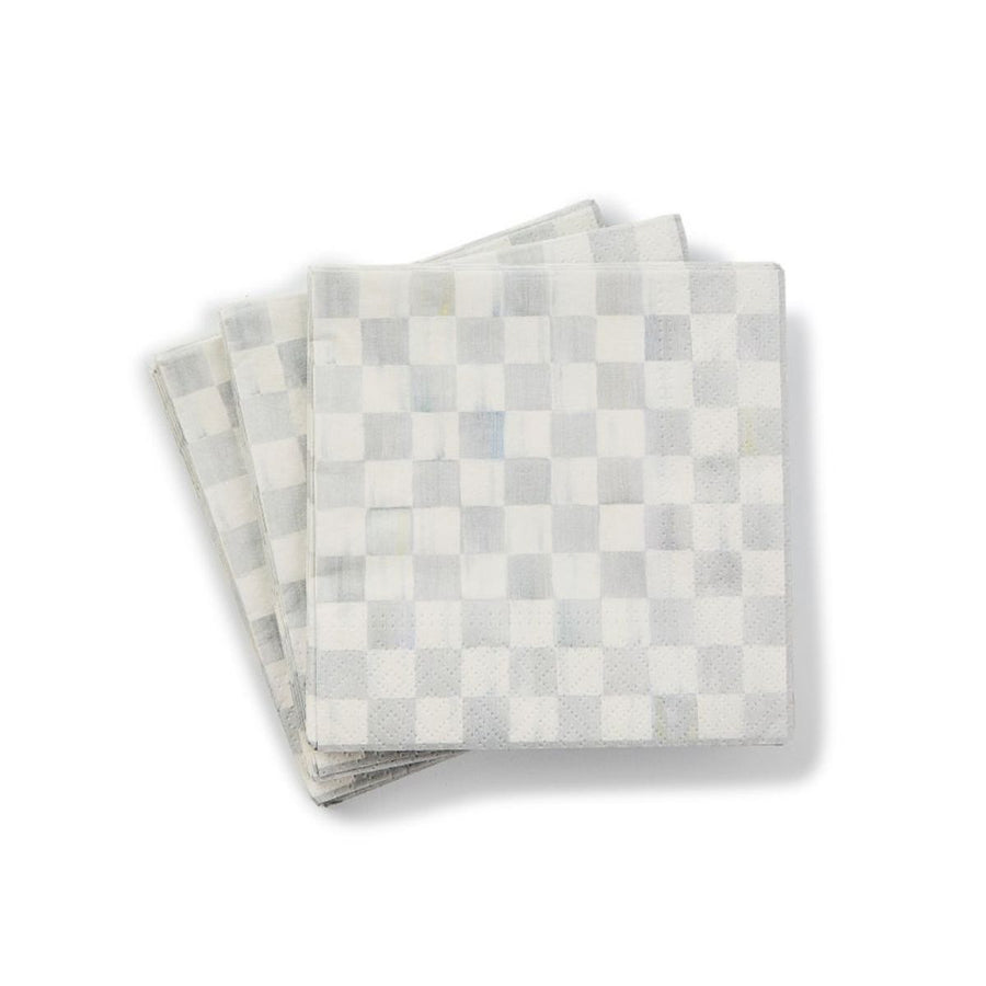 STERLING CHECK COCKTAIL PAPER NAPKINS - MACKENZIE-CHILDS - Compralo en CorinneRegalos.com