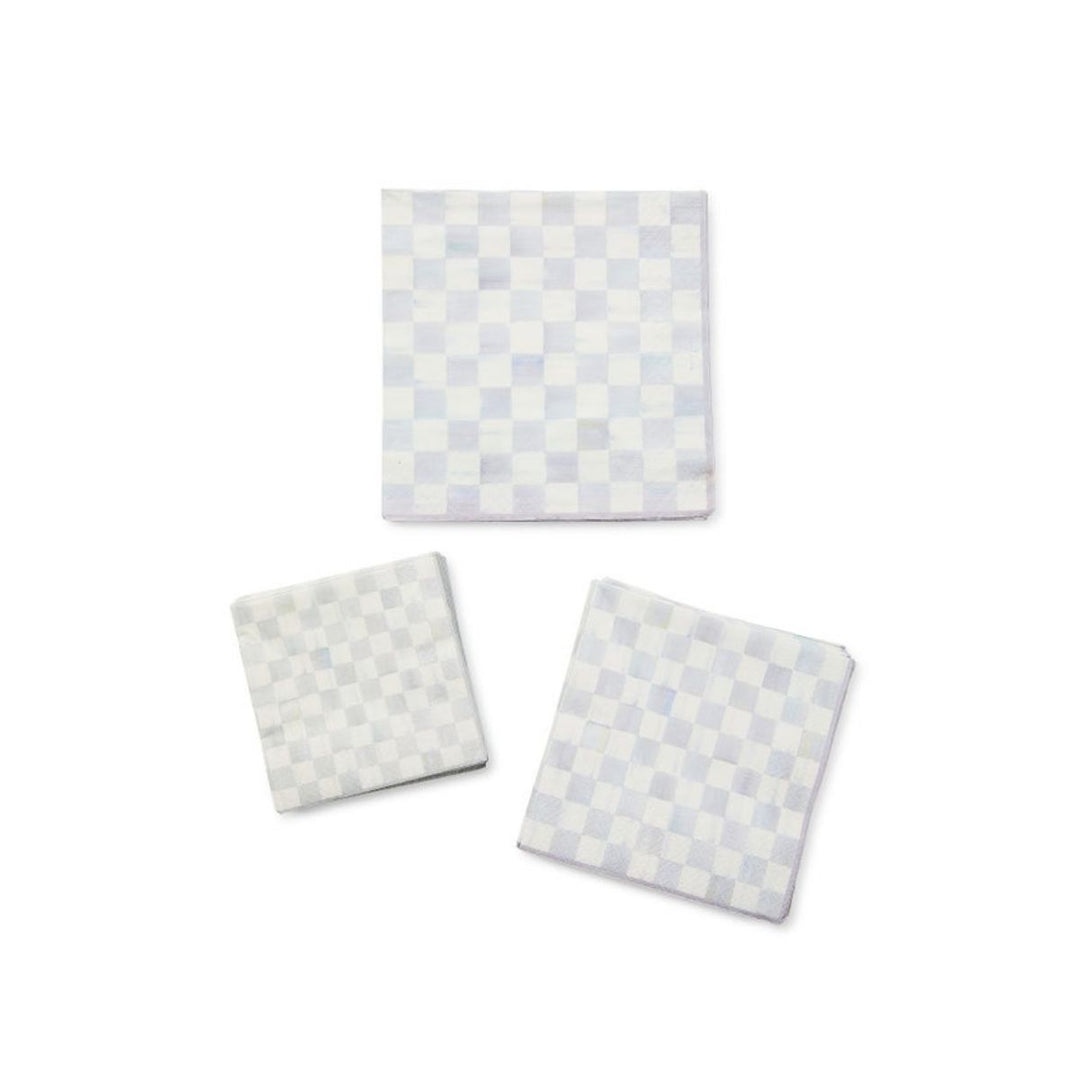STERLING CHECK COCKTAIL PAPER NAPKINS