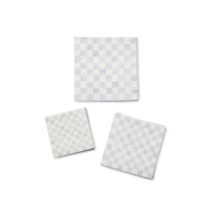 STERLING CHECK COCKTAIL PAPER NAPKINS
