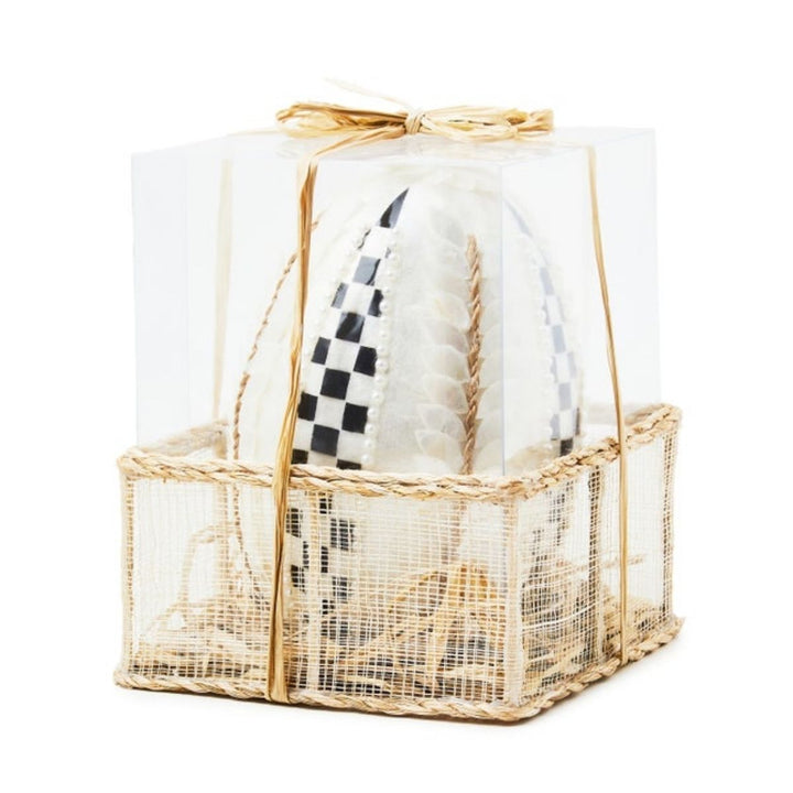 COURTLY NOEL STRIPE CAPIZ BALL ORNAMENTS, SET OF 3