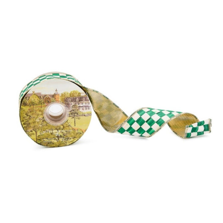 "GREEN CHECK 2"" RIBBON" - MACKENZIE-CHILDS - Compralo en CorinneRegalos.com