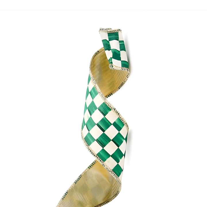 "GREEN CHECK 2"" RIBBON"
