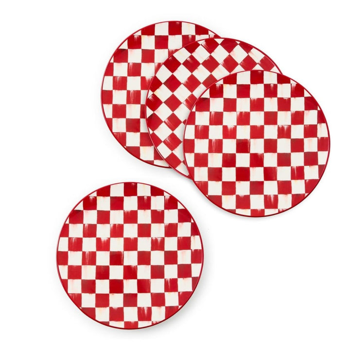 CHERRY CHECK DINNER PLATES, SET OF 4 - MACKENZIE-CHILDS - Compralo en CorinneRegalos.com
