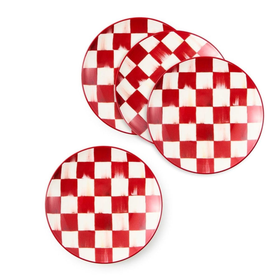 CHERRY CHECK APPETIZER PLATES, SET OF 4 - MACKENZIE-CHILDS - Compralo en CorinneRegalos.com