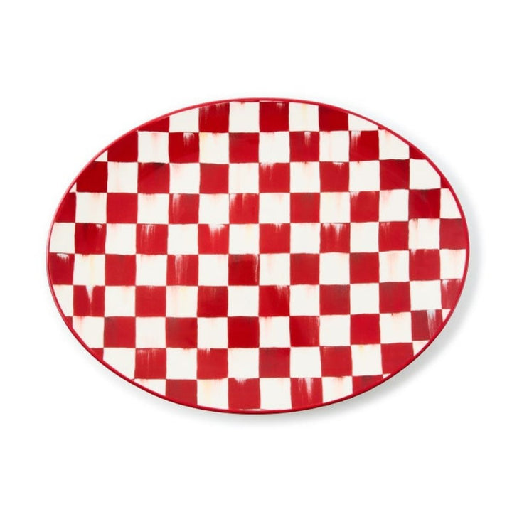 CHERRY CHECK SERVING PLATTER - MACKENZIE-CHILDS - Compralo en CorinneRegalos.com