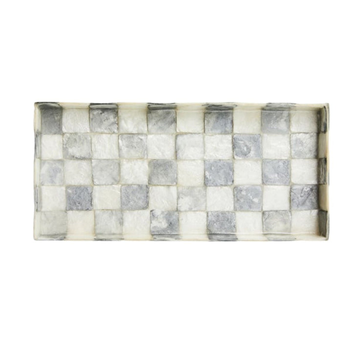 STERLING CHECK CAPIZ VANITY TRAY