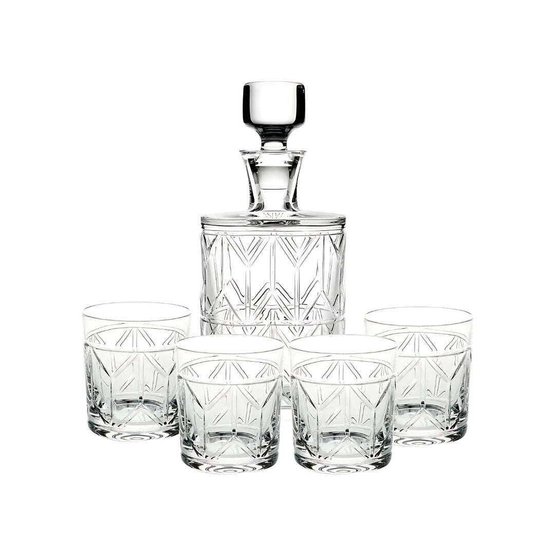 ESTUCHE CON FRASCO Y 4 VASOS BAJOS AVENU