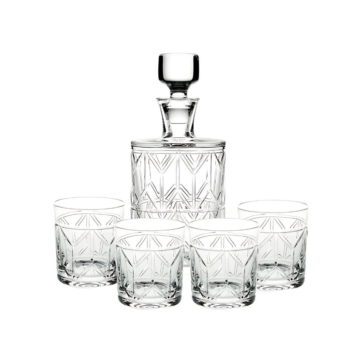 ESTUCHE CON FRASCO Y 4 VASOS BAJOS AVENU